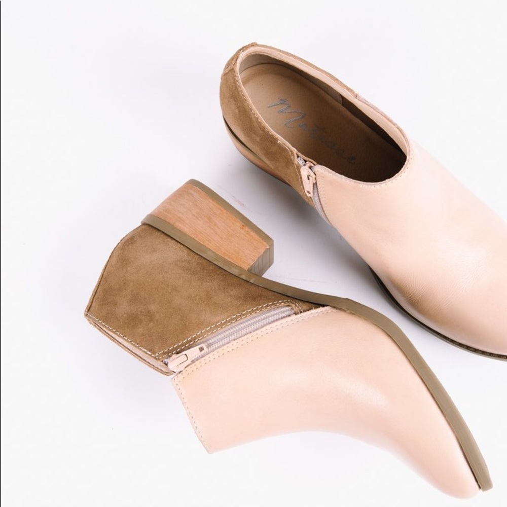 NWT Leather Two Tone Booties